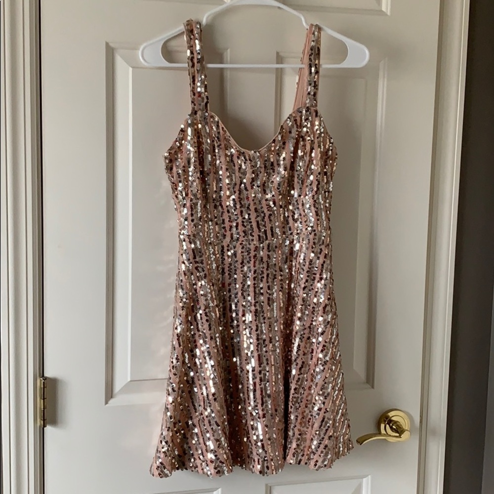 Lulu’s Rose Gold Sequin Dress